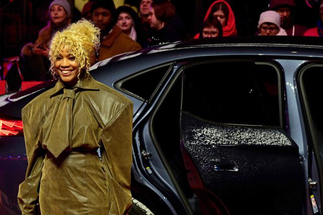 European Shooting Star Portuguese actress Cleo Diara arrives on the red carpet for the film "At the Sea" presented in competition at the 76th Berlinale, Europe's first major film festival of the year, in Berlin on February 16, 2026. (Photo by John MACDOUGALL / AFP)