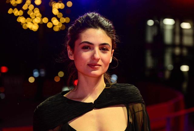 European Shooting Star Italian actress Tecla Insolia poses on the red carpet for the film "At the Sea" presented in competition at the 76th Berlinale, Europe's first major film festival of the year, in Berlin on February 16, 2026. (Photo by John MACDOUGALL / AFP)