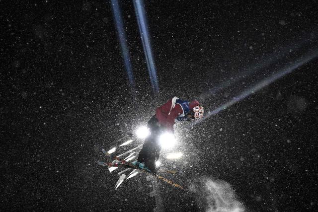 TOPSHOT - Austria's Lara Wolf competes in the freestyle skiing women's freeski big air final run 3 during the Milano Cortina 2026 Winter Olympic Games at Livigno Snow Park, in Livigno (Valtellina), on February 16, 2026. (Photo by Jeff PACHOUD / AFP)