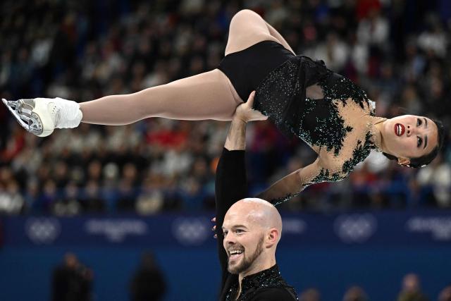 USA's Ellie Kam and USA's Danny O'Shea compete in the figure skating pair skating free skating final during the Milano Cortina 2026 Winter Olympic Games at Milano Ice Skating Arena in Milan on February 16, 2026. (Photo by Gabriel BOUYS / AFP)