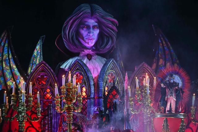 A float of the Mocidade Independente de Padre Miguel samba school parades during the second night of the Rio Carnival at the Marques de Sapucai Sambadrome in Rio de Janeiro, Brazil on February 16, 2026. (Photo by Mauro PIMENTEL / AFP)