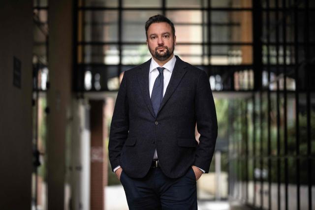 Pierre Debuisson, the new lawyer of Cedric Jubillar, who was convicted of murdering his wife Delphine at first instance, poses during a photo session in Toulouse on February 17, 2026. Cedric Jubillar, convicted of murdering his wife, is being subjected to a ‘form of modern torture’ while imprisoned in solitary confinement, his new lawyer said. The Toulouse Court of Appeal pointed out that any placement in solitary confinement ‘falls under the jurisdiction of the Minister of Justice’. (Photo by Lionel BONAVENTURE / AFP)