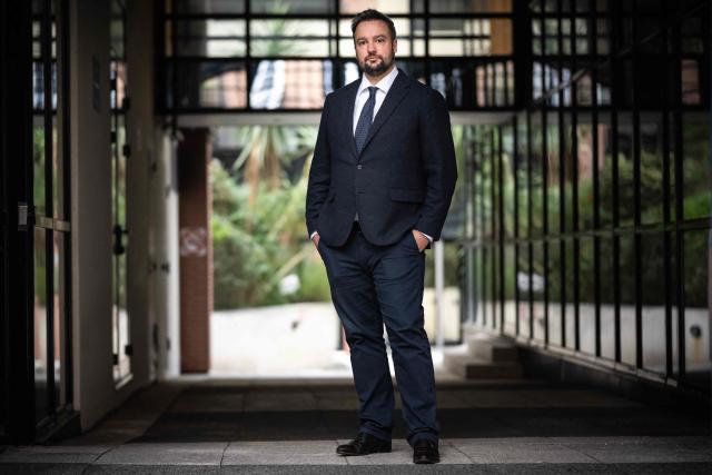 Pierre Debuisson, the new lawyer of Cedric Jubillar, who was convicted of murdering his wife Delphine at first instance, poses during a photo session in Toulouse on February 17, 2026. Cedric Jubillar, convicted of murdering his wife, is being subjected to a ‘form of modern torture’ while imprisoned in solitary confinement, his new lawyer said. The Toulouse Court of Appeal pointed out that any placement in solitary confinement ‘falls under the jurisdiction of the Minister of Justice’. (Photo by Lionel BONAVENTURE / AFP)
