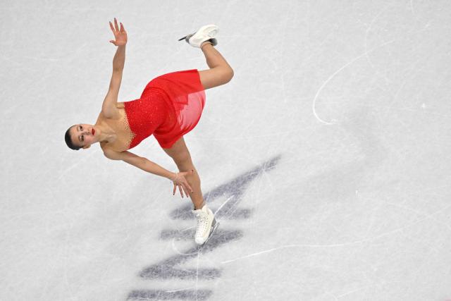 Switzerland's Livia Kaiser competes in the figure skating women's single skating short program during the Milano Cortina 2026 Winter Olympic Games at Milano Ice Skating Arena in Milan on February 17, 2026. (Photo by Antonin THUILLIER / AFP)