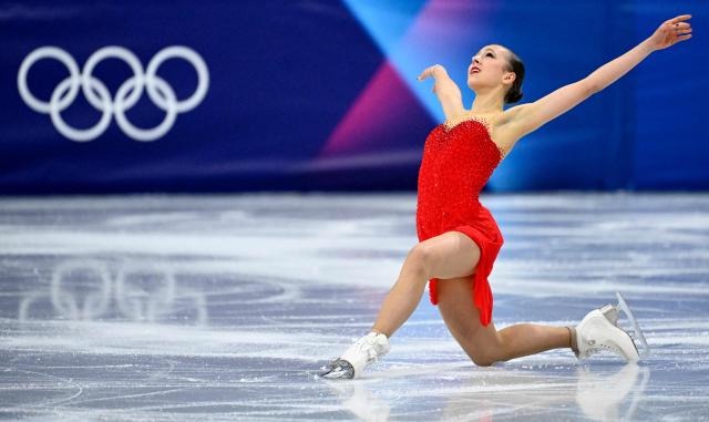 Switzerland's Livia Kaiser competes in the figure skating women's single skating short program during the Milano Cortina 2026 Winter Olympic Games at Milano Ice Skating Arena in Milan on February 17, 2026. (Photo by WANG Zhao / AFP)