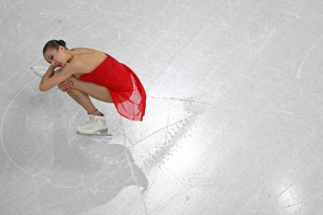 Switzerland's Livia Kaiser competes in the figure skating women's single skating short program during the Milano Cortina 2026 Winter Olympic Games at Milano Ice Skating Arena in Milan on February 17, 2026. (Photo by Antonin THUILLIER / AFP)