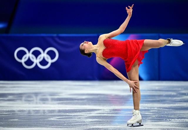 Switzerland's Livia Kaiser competes in the figure skating women's single skating short program during the Milano Cortina 2026 Winter Olympic Games at Milano Ice Skating Arena in Milan on February 17, 2026. (Photo by JULIEN DE ROSA / AFP)