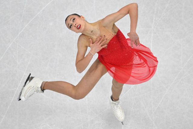 Switzerland's Livia Kaiser competes in the figure skating women's single skating short program during the Milano Cortina 2026 Winter Olympic Games at Milano Ice Skating Arena in Milan on February 17, 2026. (Photo by Antonin THUILLIER / AFP)