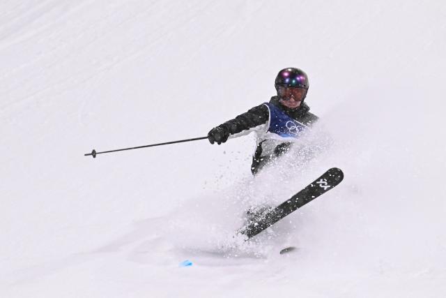 New Zealand's Luca Harrington competes in the freestyle skiing men's freeski big air final run 2 during the Milano Cortina 2026 Winter Olympic Games at Livigno Snow Park, in Livigno (Valtellina), on February 17, 2026. (Photo by Kirill KUDRYAVTSEV / AFP)