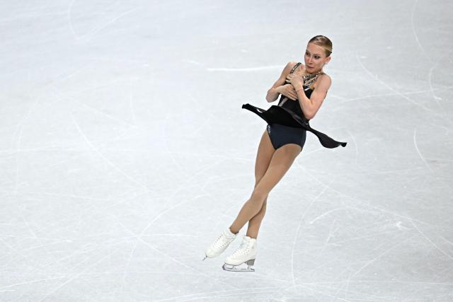 Finland's Iida Karhunen competes in the figure skating women's single skating short program during the Milano Cortina 2026 Winter Olympic Games at Milano Ice Skating Arena in Milan on February 17, 2026. (Photo by Gabriel BOUYS / AFP)