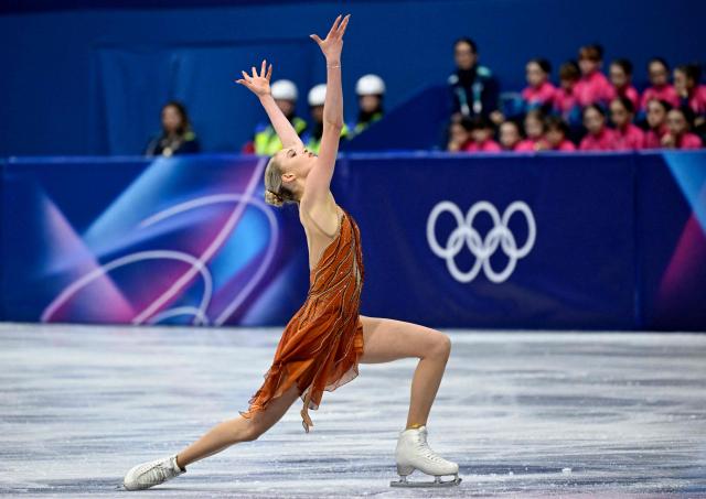 Switzerland's Kimmy Repond competes in the figure skating women's single skating short program during the Milano Cortina 2026 Winter Olympic Games at Milano Ice Skating Arena in Milan on February 17, 2026. (Photo by WANG Zhao / AFP)