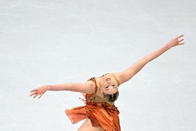 Switzerland's Kimmy Repond competes in the figure skating women's single skating short program during the Milano Cortina 2026 Winter Olympic Games at Milano Ice Skating Arena in Milan on February 17, 2026. (Photo by Gabriel BOUYS / AFP)