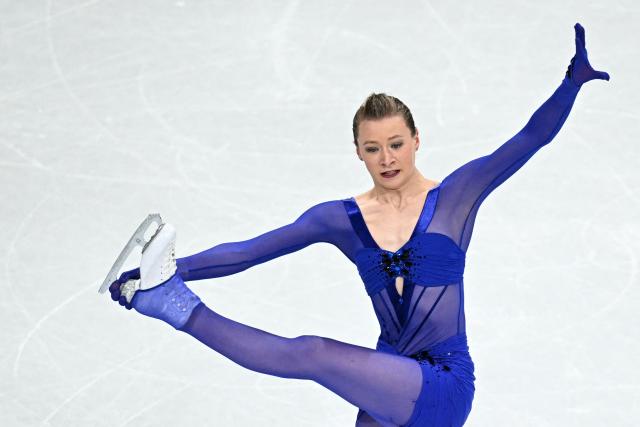 France's Lorine Schild competes in the figure skating women's single skating short program during the Milano Cortina 2026 Winter Olympic Games at Milano Ice Skating Arena in Milan on February 17, 2026. (Photo by Gabriel BOUYS / AFP)