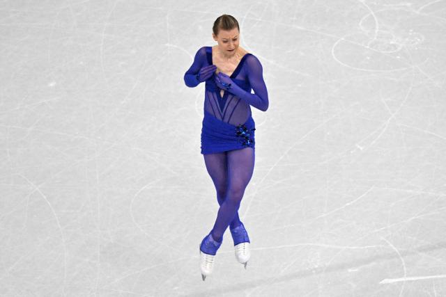 France's Lorine Schild competes in the figure skating women's single skating short program during the Milano Cortina 2026 Winter Olympic Games at Milano Ice Skating Arena in Milan on February 17, 2026. (Photo by Antonin THUILLIER / AFP)