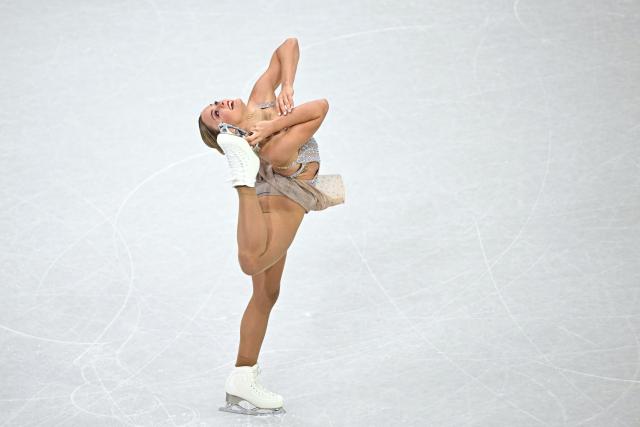 Belgium's Loena Hendrickx competes in the figure skating women's single skating short program during the Milano Cortina 2026 Winter Olympic Games at Milano Ice Skating Arena in Milan on February 17, 2026. (Photo by Gabriel BOUYS / AFP)