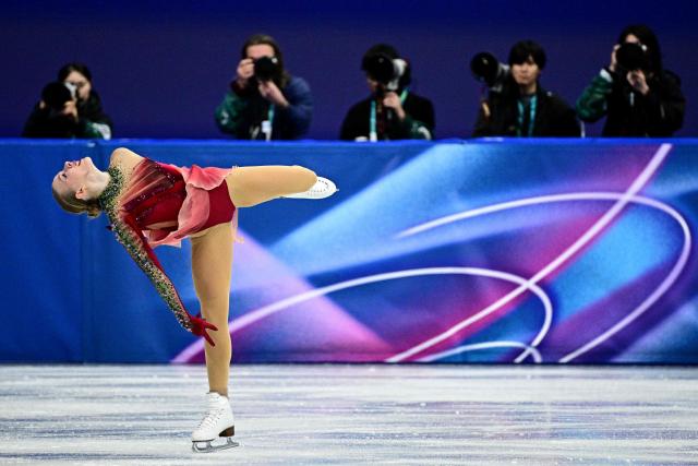 Estonia's Niina Petrokina competes in the figure skating women's single skating short program during the Milano Cortina 2026 Winter Olympic Games at Milano Ice Skating Arena in Milan on February 17, 2026. (Photo by JULIEN DE ROSA / AFP)