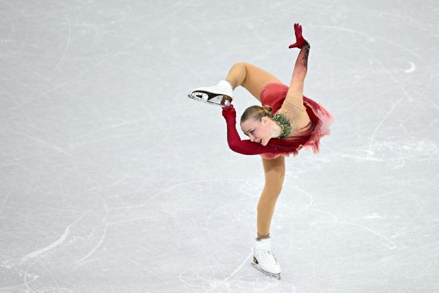 Estonia's Niina Petrokina competes in the figure skating women's single skating short program during the Milano Cortina 2026 Winter Olympic Games at Milano Ice Skating Arena in Milan on February 17, 2026. (Photo by Gabriel BOUYS / AFP)
