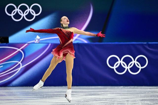 Estonia's Niina Petrokina competes in the figure skating women's single skating short program during the Milano Cortina 2026 Winter Olympic Games at Milano Ice Skating Arena in Milan on February 17, 2026. (Photo by JULIEN DE ROSA / AFP)