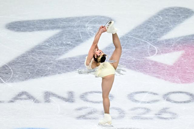 USA's Alysa Liu competes in the figure skating women's single skating short program during the Milano Cortina 2026 Winter Olympic Games at Milano Ice Skating Arena in Milan on February 17, 2026. (Photo by Gabriel BOUYS / AFP)