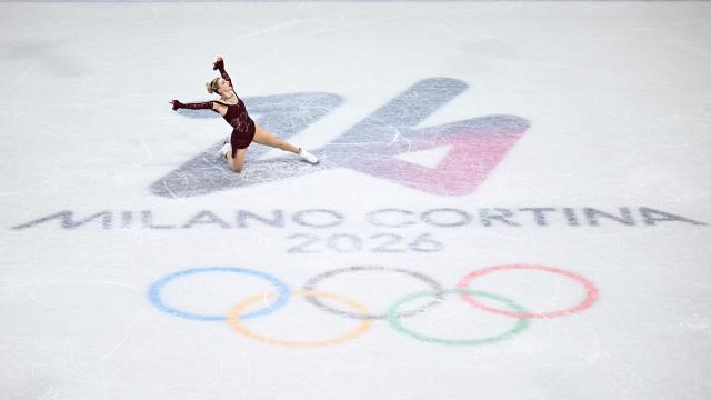 USA's Amber Glenn competes in the figure skating women's single skating short program during the Milano Cortina 2026 Winter Olympic Games at Milano Ice Skating Arena in Milan on February 17, 2026. (Photo by Gabriel BOUYS / AFP)