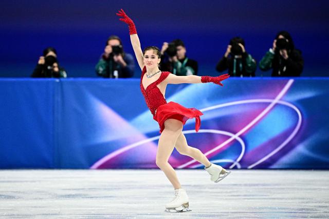 USA's Isabeau Levito competes in the figure skating women's single skating short program during the Milano Cortina 2026 Winter Olympic Games at Milano Ice Skating Arena in Milan on February 17, 2026. (Photo by JULIEN DE ROSA / AFP)