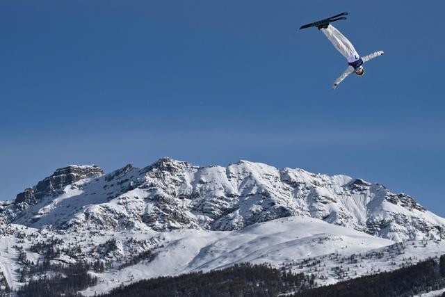 Australia's Danielle Scott competes in the freestyle skiing women's aerials qualification 1 during the Milano Cortina 2026 Winter Olympic Games at Livigno Aerials & Moguls Park, in Livigno (Valtellina), on February 18, 2026. (Photo by Jeff PACHOUD / AFP)