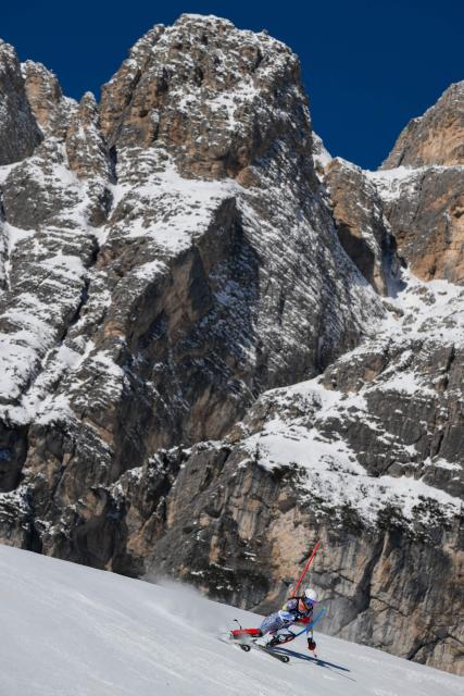 Andorra's Carla Mijares Ruf competes in the first run of the women's slalom event during the Milano Cortina 2026 Winter Olympic Games at the Tofane Alpine Skiing Centre in Cortina d’Ampezzo on February 18, 2026. (Photo by Marco BERTORELLO / AFP)