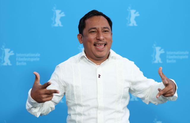 Actor Hugo Ramirez poses during a photo call for the film "Moscas" (Flies) presented in competition at the 76th Berlinale, Europe's first major film festival of the year, in Berlin on February 18, 2026. (Photo by Ronny HARTMANN / AFP)