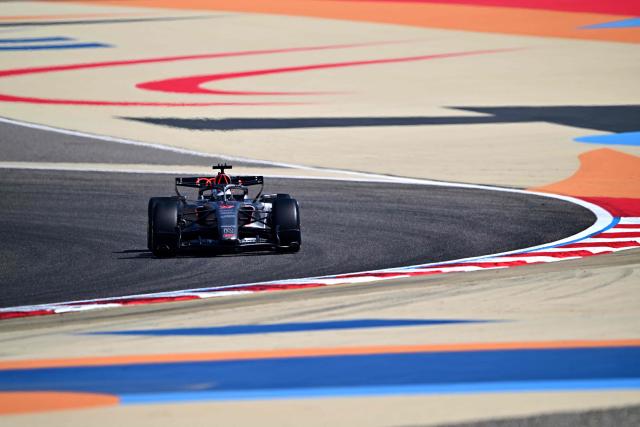 Audi's German driver Nico Hulkenberg drives on the first day of the Formula One pre-season testing at the Bahrain International Circuit in Sakhir on February 18, 2026.  (Photo by Giuseppe CACACE / AFP)