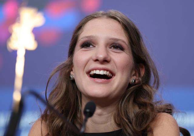 German actress Frida Hornemann attends a press conference for the film "Etwas ganz Besonderes" (Home Stories) presented in competition at the 76th Berlinale, Europe's first major film festival of the year, in Berlin on February 18, 2026. (Photo by Ronny HARTMANN / AFP)