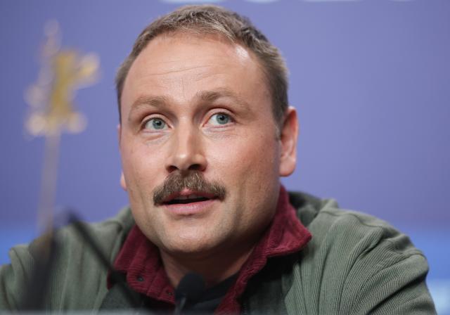 German actor Max Riemelt attends a press conference for the film "Etwas ganz Besonderes" (Home Stories) presented in competition at the 76th Berlinale, Europe's first major film festival of the year, in Berlin on February 18, 2026. (Photo by Ronny HARTMANN / AFP)