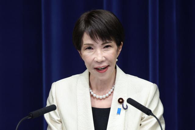 Japan's Prime Minister Sanae Takaichi addresses a news conference at the Prime Minister’s office in Tokyo on February 18, 2026. (Photo by Kiyoshi Ota / POOL / AFP)
