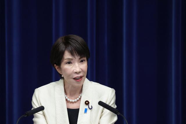 Japan's Prime Minister Sanae Takaichi addresses a news conference at the Prime Minister’s office in Tokyo on February 18, 2026. (Photo by Kiyoshi Ota / POOL / AFP)
