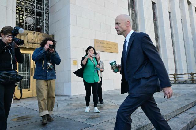 Attorney Paul Schmidt, representing Meta, arrives at Los Angeles Superior Court ahead of the social media trial tasked to determine whether social media giants deliberately designed their platforms to be addictive to children, in Los Angeles, on February 18, 2026. Meta CEO and Chairman Mark Zuckerberg is scheduled to testify Wednesday. (Photo by Frederic J. Brown / AFP)