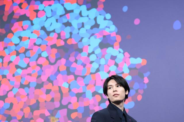 Japanese actor Riku Hagiwara attends a press conference for the film "A New Dawn" presented in competition at the 76th Berlinale, Europe's first major film festival of the year, in Berlin on February 18, 2026. (Photo by Ronny HARTMANN / AFP)
