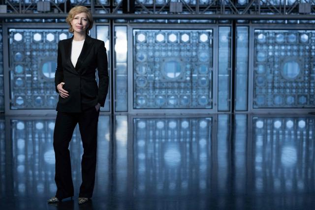 Newly appointed head of the Arab World Institute (IMA), Anne-Claire Legendre poses at the Institut du Monde Arabe (IMA - Arab World Institute) in Paris on February 18, 2026. (Photo by Joel Saget / AFP)