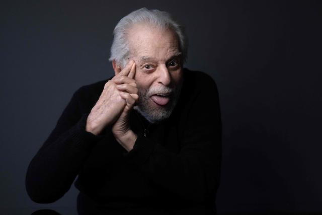 Chilean-French filmmaker, playwright, actor, author, musician and comics writer Alejandro Jodorowsky poses during a photo session at his home in Paris on February 16, 2026. (Photo by JOEL SAGET / AFP)