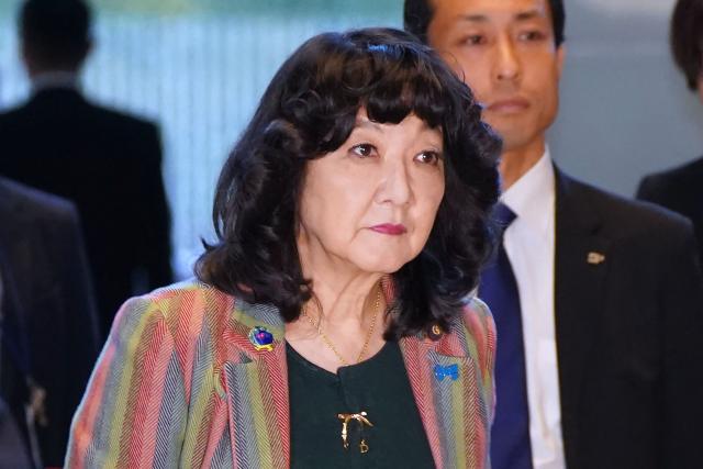 This photo taken on February 18, 2026 shows Satsuki Katayama who was reappointed as Finance Minister in the Cabinet of Prime Minister Sanae Takaichi, at the Prime Minister's Office in Tokyo. (Photo by Kazuhiro NOGI / AFP)