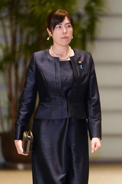 This photo taken on February 18, 2026 shows Kimi Onoda who was reappointed as Minister of State for Economic Security in the Cabinet of Prime Minister Sanae Takaichi, at the Prime Minister's Office in Tokyo. (Photo by Kazuhiro NOGI / AFP)
