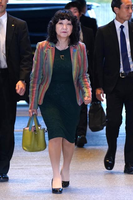 This photo taken on February 18, 2026 shows Satsuki Katayama who was reappointed as Finance Minister in the Cabinet of Prime Minister Sanae Takaichi, at the Prime Minister's Office in Tokyo. (Photo by Kazuhiro NOGI / AFP)