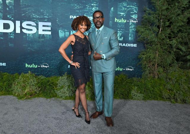 US actor Sterling K. Brown (R) and his wife US actress Ryan Michelle Bathe attend the premiere of "Paradise" Season 2 at the Paramount Theatre in Los Angeles, California, on February 18, 2026. (Photo by LISA O'CONNOR / AFP)