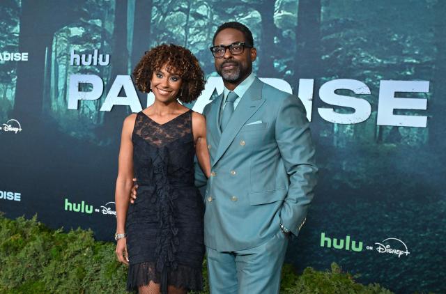 US actor Sterling K. Brown (R) and his wife US actress Ryan Michelle Bathe attend the premiere of "Paradise" Season 2 at the Paramount Theatre in Los Angeles, California, on February 18, 2026. (Photo by LISA O'CONNOR / AFP)