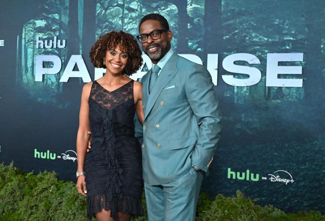 US actor Sterling K. Brown (R) and his wife US actress Ryan Michelle Bathe attend the premiere of "Paradise" Season 2 at the Paramount Theatre in Los Angeles, California, on February 18, 2026. (Photo by LISA O'CONNOR / AFP)