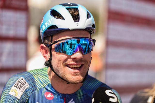 Soudal Quick-Step's Belgian rider Bert Van Lerberghe gets ready for the fourth stage of the UAE Tour cycling event in al-Fujairah on February 19, 2026. (Photo by Fadel SENNA / AFP)