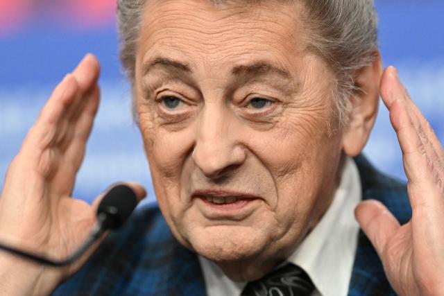Austrian actor and musican Al Cook (Alois Koch) attends a press conference for the film "The Loneliest Man in Town" presented in competition at the 76th Berlinale, Europe's first major film festival of the year, in Berlin on February 19, 2026. (Photo by RALF HIRSCHBERGER / AFP)