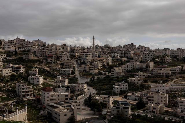 A general view of the Palestinian town of Mikhams, northeast of Jerusalem, in the Israeli-occupied West Bank on February 19, 2026.  (Photo by JOHN WESSELS / AFP)