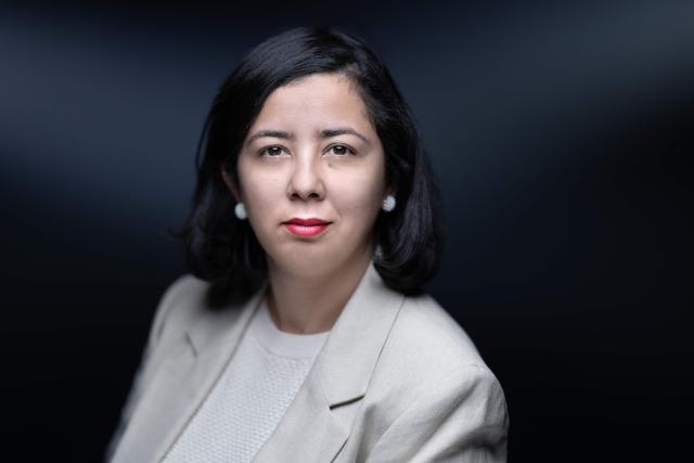 French journalist Neila Latrous poses during a photo session in Paris on February 12, 2026. (Photo by Joel Saget / AFP)