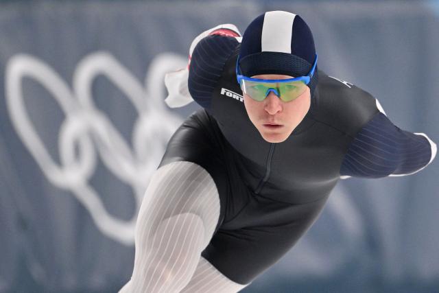 Austria's Gabriel Odor competes in the speed skating men's 1500m during the Milano Cortina 2026 Winter Olympic Games at Milano Speed Skating Stadium in Milan on February 19, 2026. (Photo by Daniel MUNOZ / AFP)