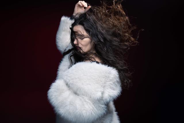French-Israeli musician and singer Yael Naim poses during a photo session in Paris on February 18, 2026. (Photo by Joel Saget / AFP)