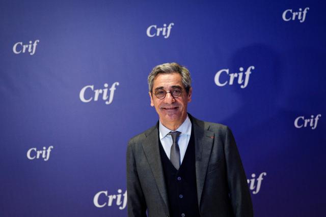 France's Trade Minister Serge Papin arrives to attend the annual dinner of the Representative Council of Jewish Institutions of France (CRIF - Conseil Representatif des Institutions juives de France) at the Louvre Carrousel in Paris on February 19, 2026. (Photo by GEOFFROY VAN DER HASSELT / AFP)